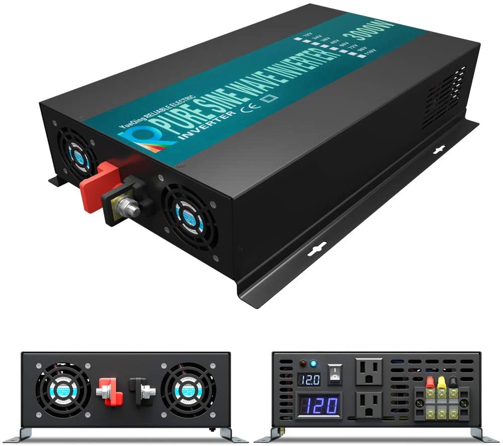 Inverter Pure Sine Wave 60Hz 120V 3000W - อินเวอร์เตอร์คลื่นไซน์บริสุทธิ์ 3000 วัตต์ เครื่องกำเนิดไฟฟ้าพลังงานแสงอาทิตย์ ตัวควบคุมแรงดันไฟฟ้า 12V/24V/36V/48V/72V/96V/110V