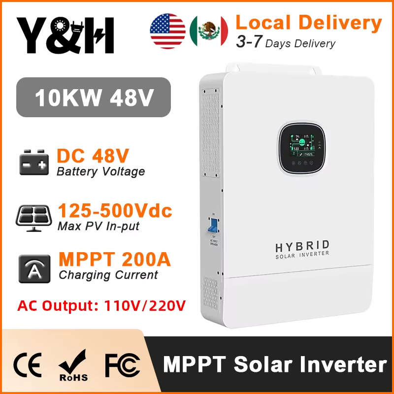 Split Phase Inverter 10Kw 110V 220V - Y&H อินเวอร์เตอร์พลังงานแสงอาทิตย์แบบไฮบริด 10KW 48V 110V/220V แบบแยกเฟส