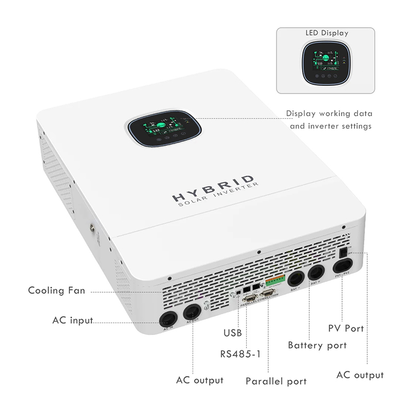 Split Phase Inverter 10Kw 110V 220V - อินเวอร์เตอร์พลังงานแสงอาทิตย์แบบไฮบริด 110V 220V สำหรับระบบออฟกริด รองรับแบตเตอรี่ 48V