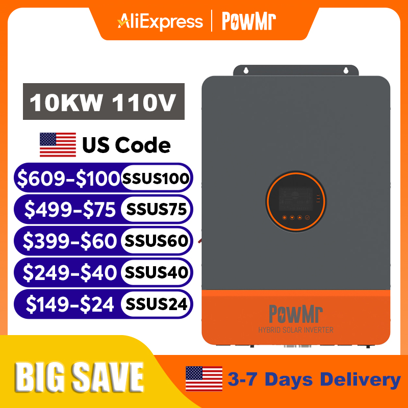 Split Phase Inverter 10Kw 110V 220V - PowMr อินเวอร์เตอร์แบบแยกเฟส 16KW 10KW 110V หรือ