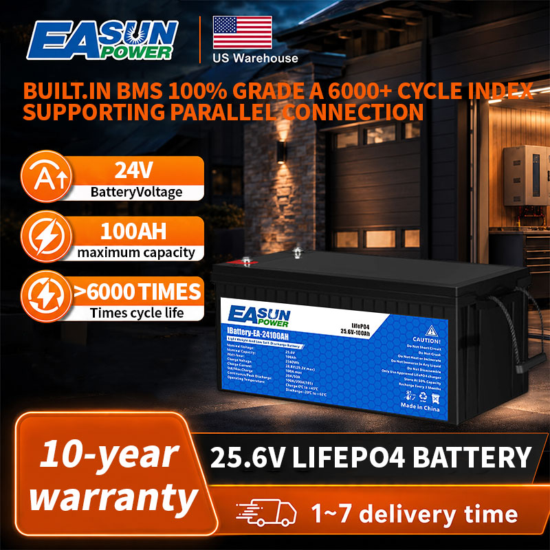 Grid Tie Inverter Limiter 2000W - แบตเตอรี่ EASUN POWER 24V LiFePO4 100AH