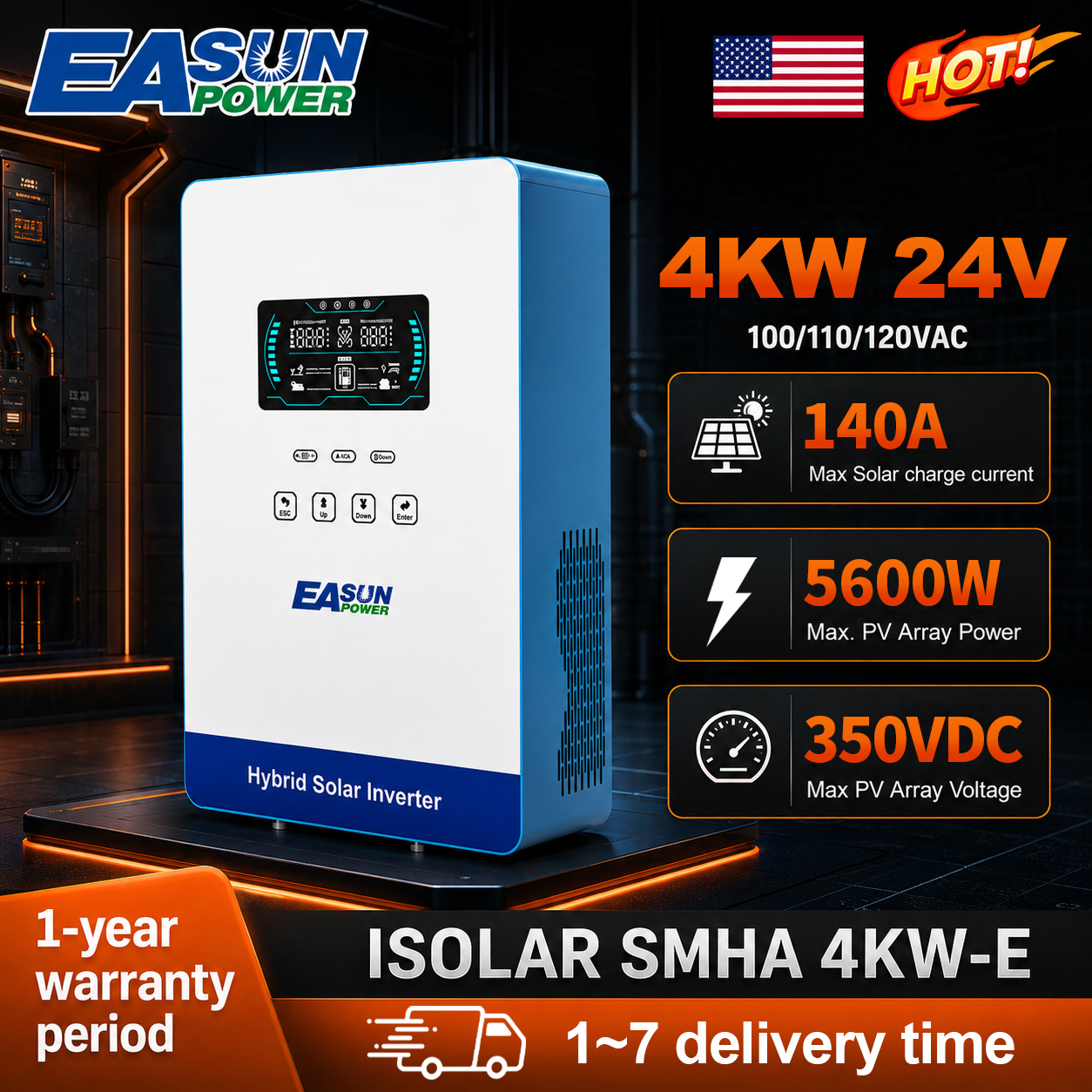 Grid Tie Inverter Limiter 2000W - อินเวอร์เตอร์พลังงานแสงอาทิตย์ EASUN POWER 4000W 120V ออฟกริด