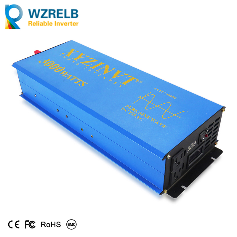 Inverter Pure Sine Wave 60Hz 120V 3000W - 3000W อินเวอร์เตอร์พลังงานแสงอาทิตย์ 24V 220V Pure Sine