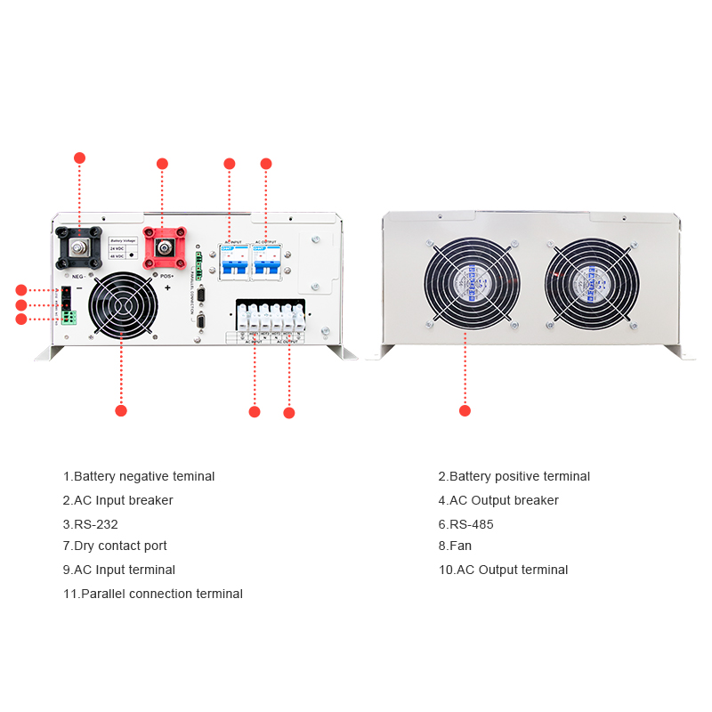อินเวอร์เตอร์พลังงานแสงอาทิตย์ - Split Phase Inverter 10Kw 110V 220V บทวิจารณ์และราคา
