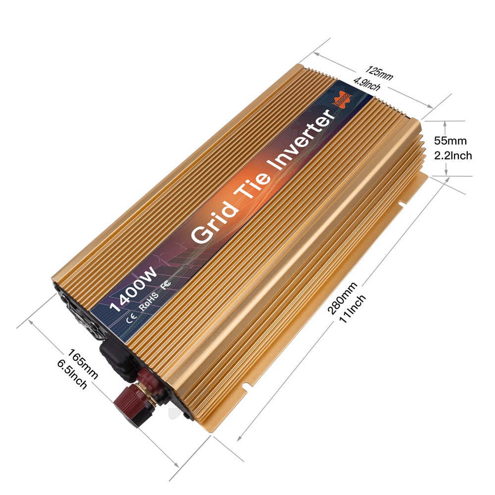 อินเวอร์เตอร์ไมโครโซลาร์แบบเชื - Micro Inverter 1400W Solar Grid Tie บทวิจารณ์และราคา