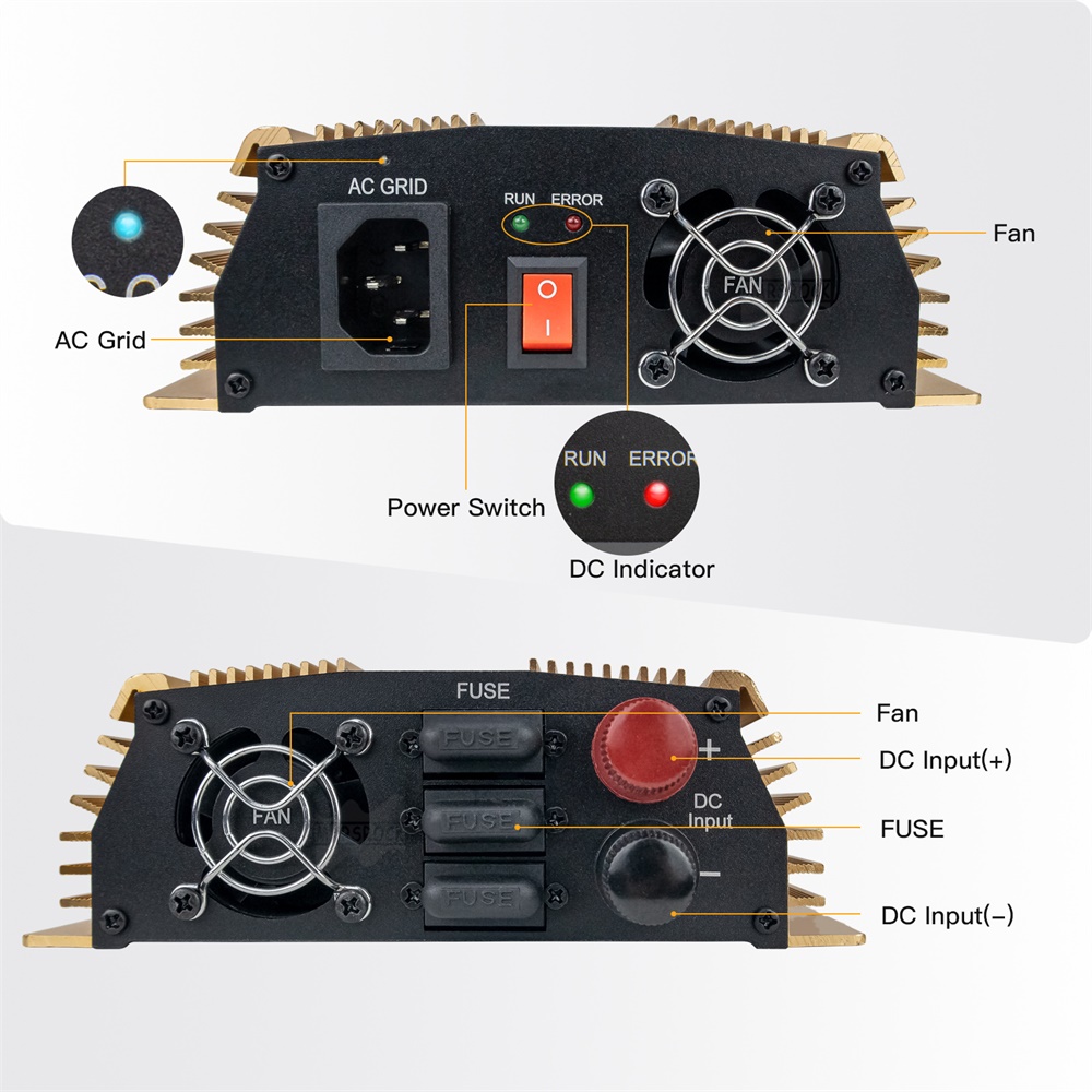 อินเวอร์เตอร์ไมโครโซลาร์แบบเชื - Micro Inverter 1400W Solar Grid Tie บทวิจารณ์และราคา