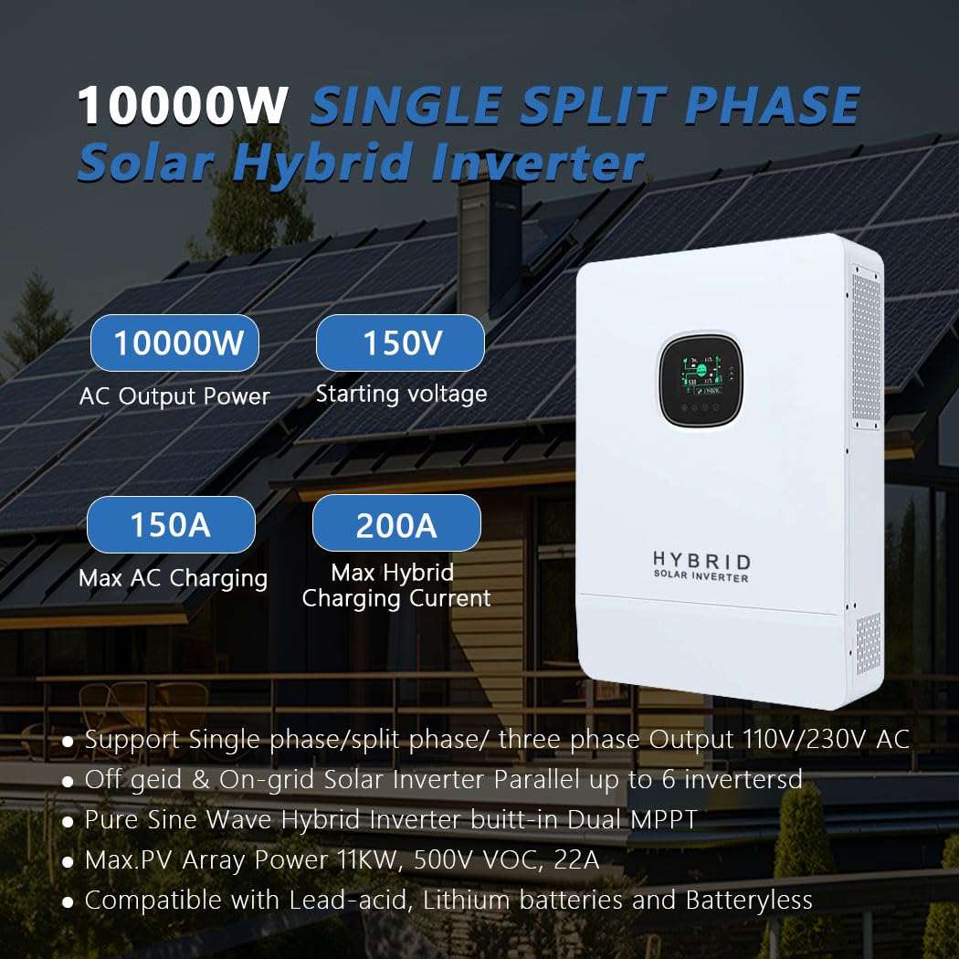 Y&H อินเวอร์เตอร์พลังงานแสงอาท - Split Phase Inverter 10Kw 110V 220V บทวิจารณ์และราคา
