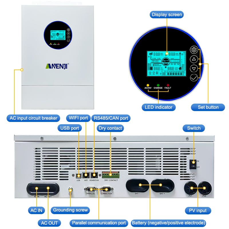 อินเวอร์เตอร์ไฮบริดพลังงานแสงอ - Off Grid Solar Inverter 48V 6000W บทวิจารณ์และราคา