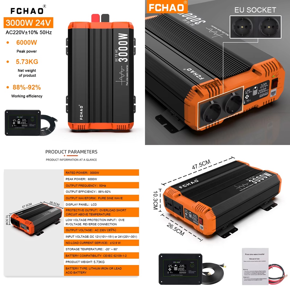อินเวอร์เตอร์ Pure Sine Wave แ - Off Grid Solar Inverter 48V 6000W บทวิจารณ์และราคา