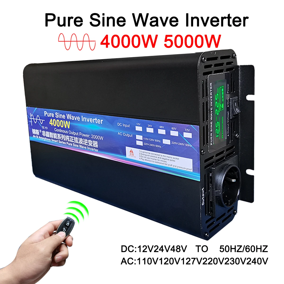 อินเวอร์เตอร์พลังงานคลื่นไซน์บ - Pure Sine Wave Inverter 5000W 48V 220V บทวิจารณ์และราคา