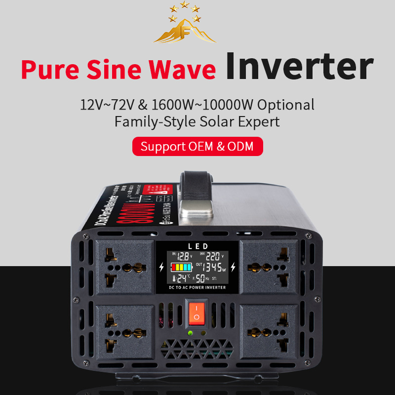 อินเวอร์เตอร์แบบออฟกริด 5KW 6K - Pure Sine Wave Inverter 5000W 48V 220V บทวิจารณ์และราคา