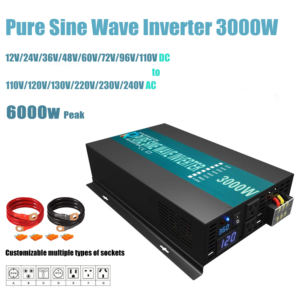 อินเวอร์เตอร์เพียวไซน์เวฟ3000W - Inverter Pure Sine Wave 60Hz 120V 3000W บทวิจารณ์และราคา