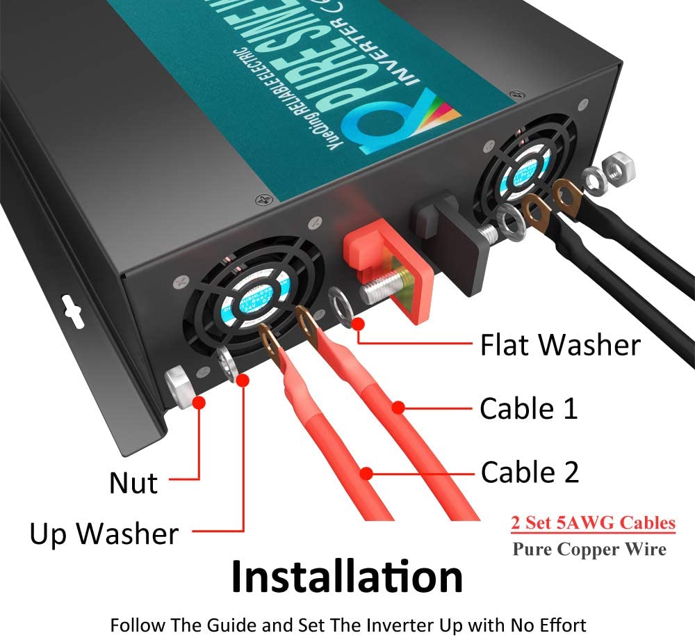 อินเวอร์เตอร์เพียวไซน์เวฟ3000W - Inverter Pure Sine Wave 60Hz 120V 3000W บทวิจารณ์และราคา