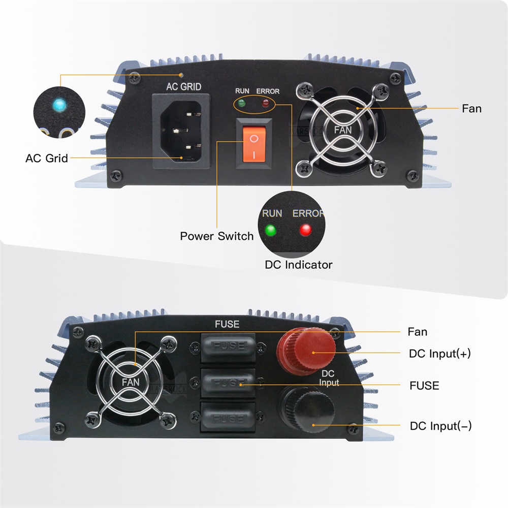 อินเวอร์เตอร์ไมโครโซลาร์แบบเชื - Micro Inverter 1400W Solar Grid Tie บทวิจารณ์และราคา