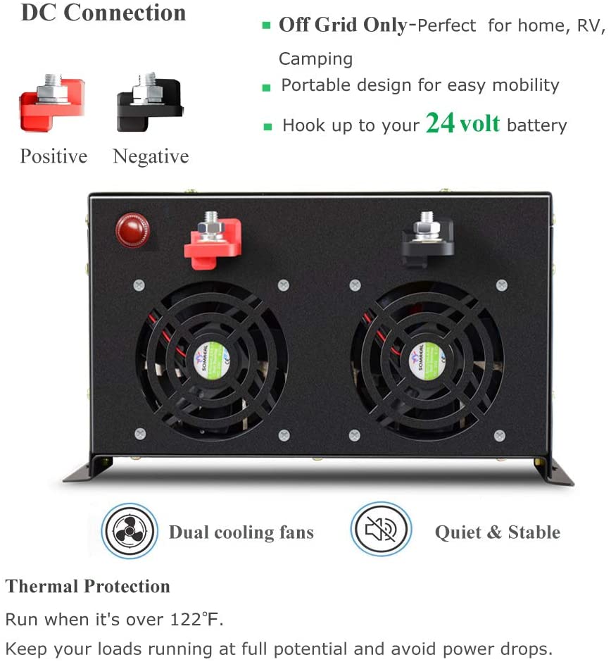 อินเวอร์เตอร์พลังงานแสงอาทิตย์ - Pure Sine Wave Inverter 5000W 48V 220V บทวิจารณ์และราคา