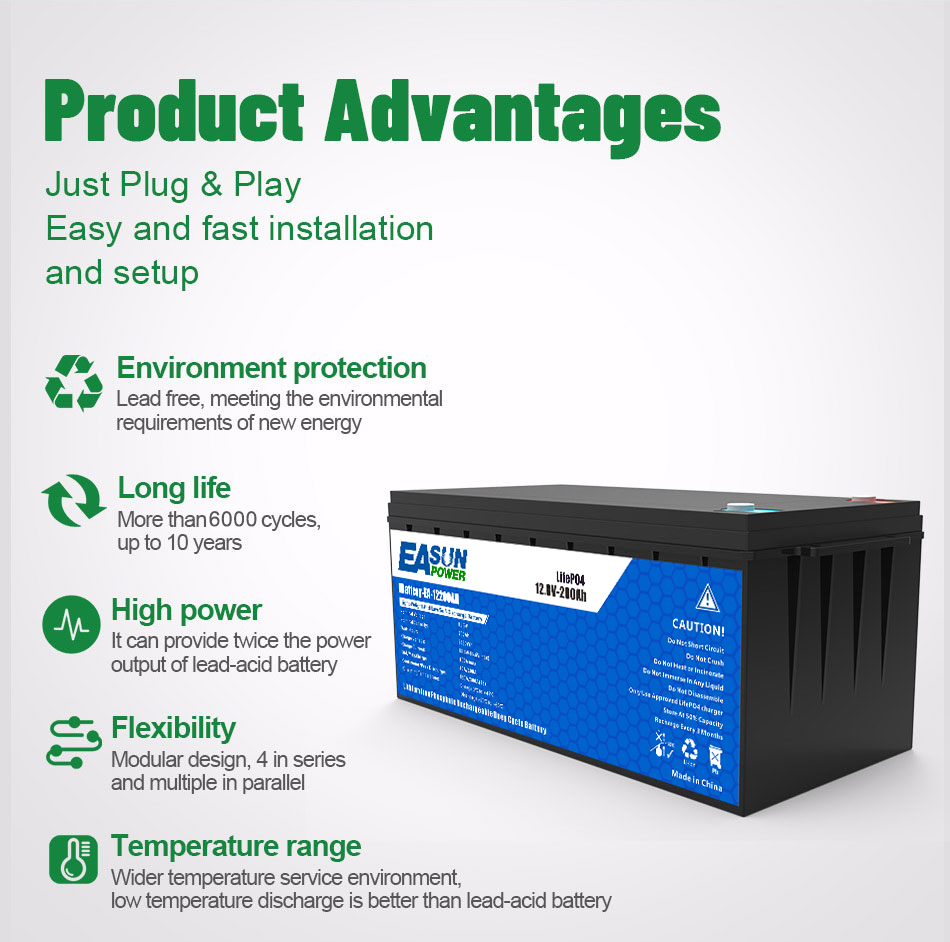 แบตเตอรี่ EASUN POWER 24V LiFe - Grid Tie Inverter Limiter 2000W บทวิจารณ์และราคา