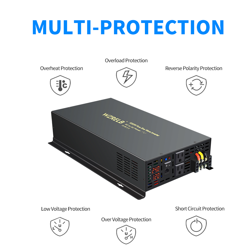 อินเวอร์เตอร์พลังงานแสงอาทิตย์ - Pure Sine Wave Inverter 5000W 48V 220V บทวิจารณ์และราคา
