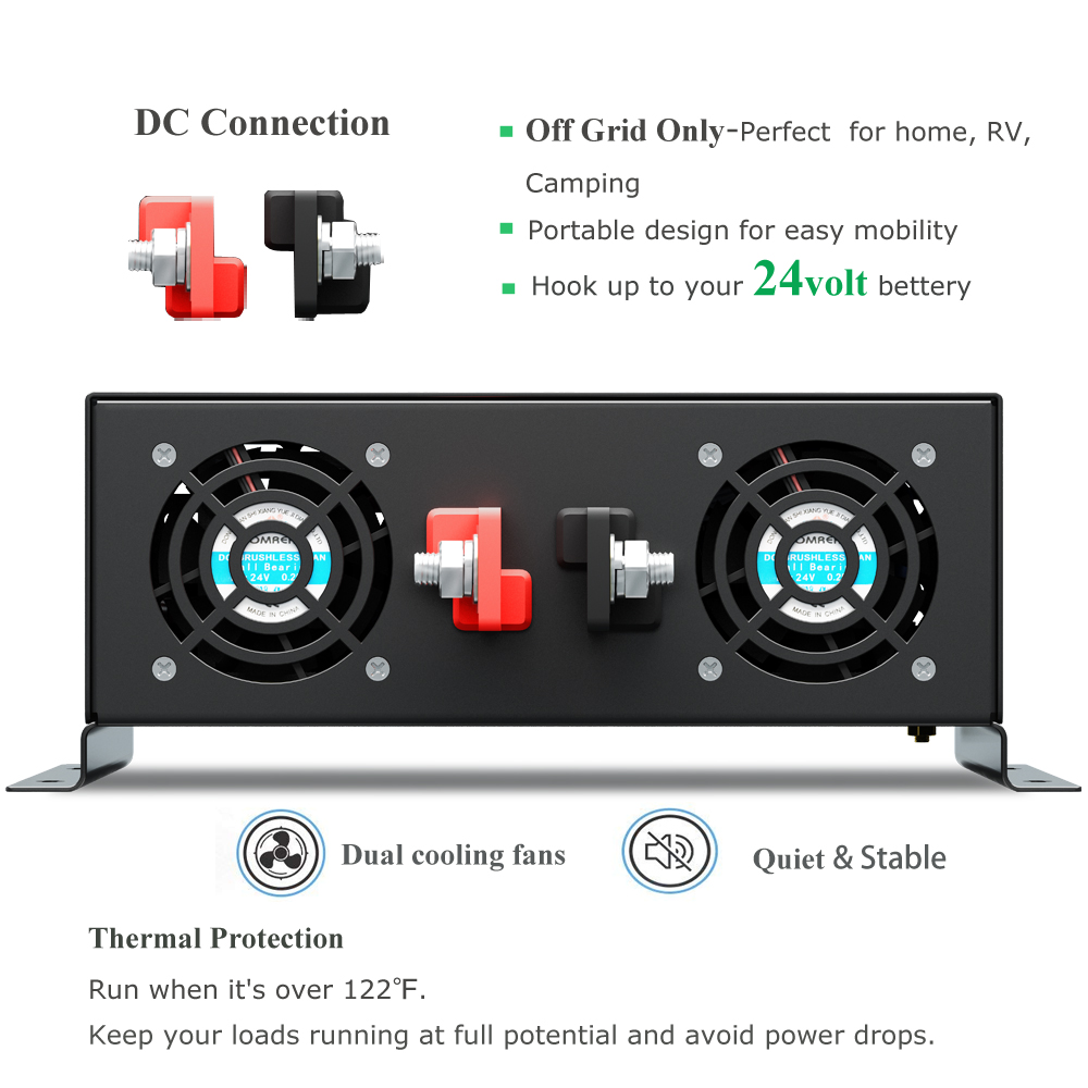 อินเวอร์เตอร์พลังงานแสงอาทิตย์ - Pure Sine Wave Inverter 5000W 48V 220V บทวิจารณ์และราคา