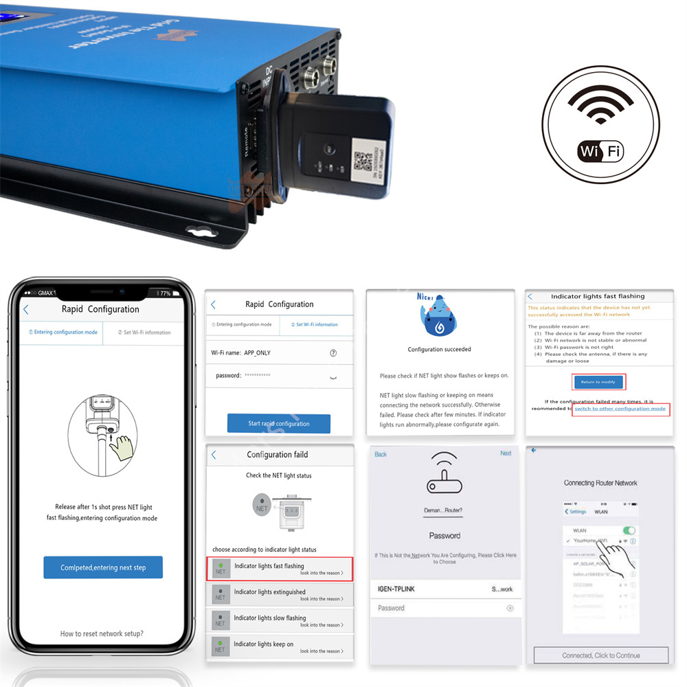 1000W 2000W MPPT Power On Grid - Grid Tie Inverter Limiter 2000W บทวิจารณ์และราคา