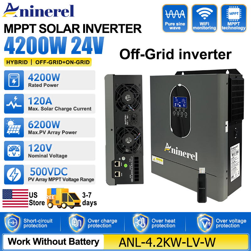 อินเวอร์เตอร์ไฮบริด Aninerel 4 - Inverter Pure Sine Wave 60Hz 120V 3000W บทวิจารณ์และราคา